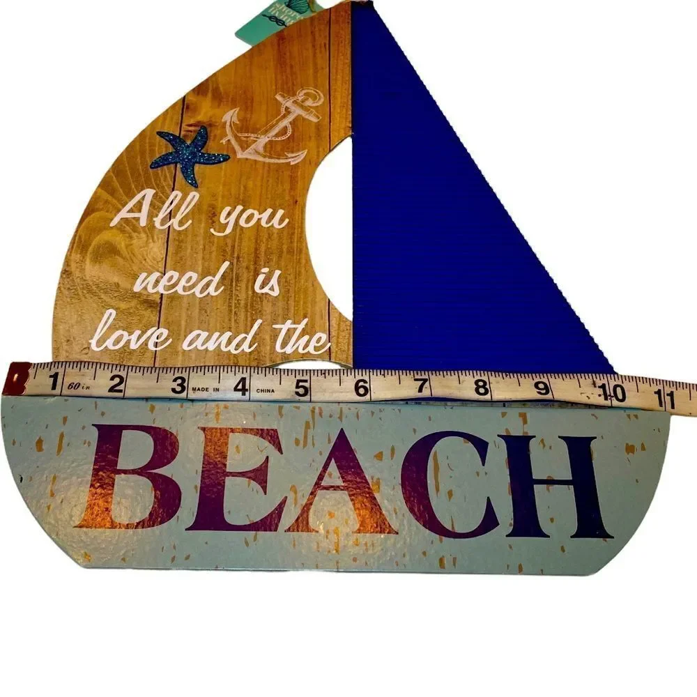 Nautical Boat/ Sailboat Beach Coastal Sign NWT